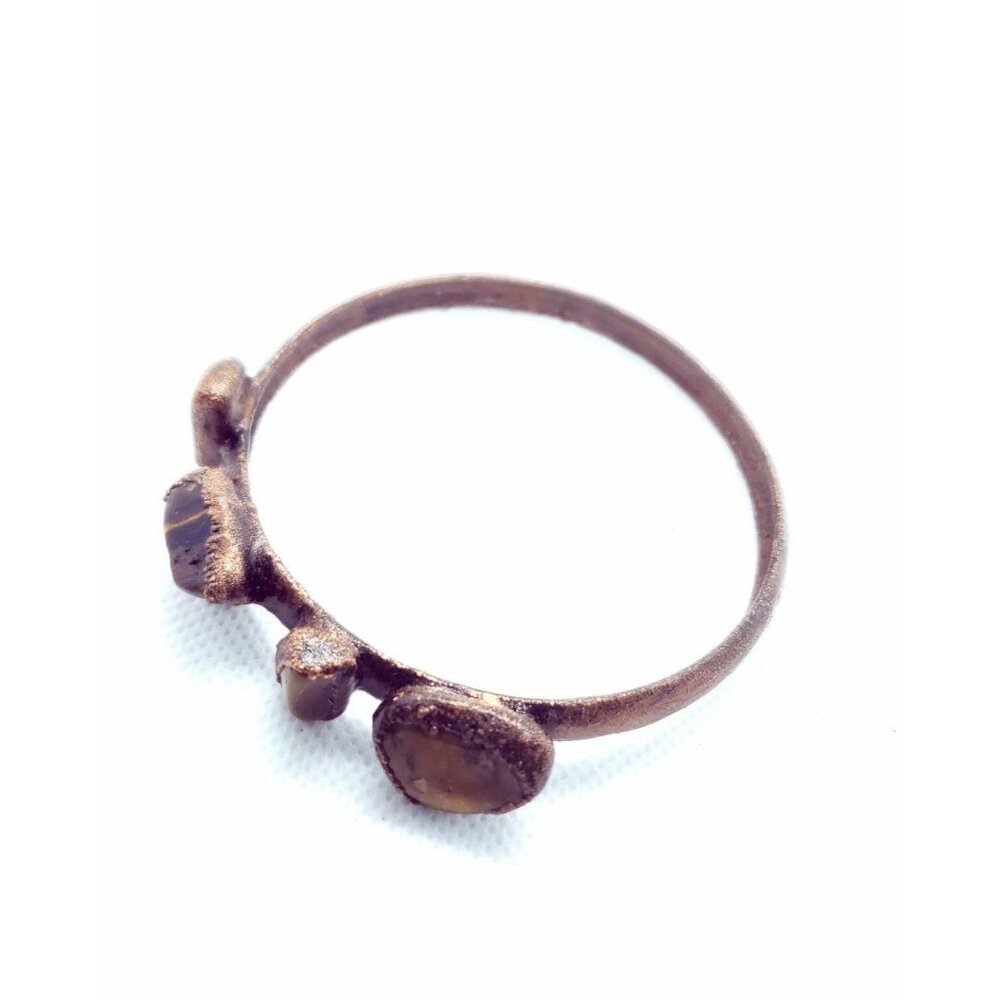 Tiger Eye Copper Electroformed Bangle Bracelet - image 8